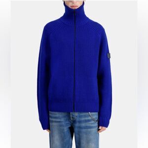 The Kooples men's Blue Zip-Up Sweater